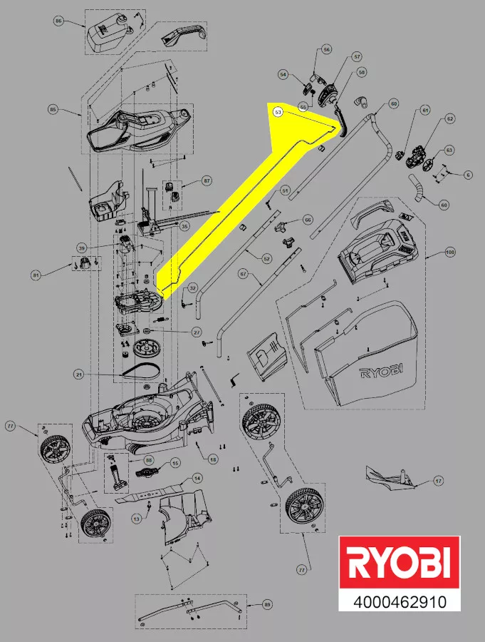 câble interrupteur réf. 5131042255 Ryobi